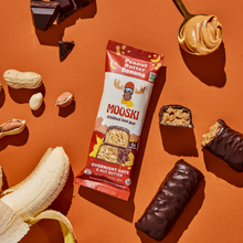 MOOSKI Chilled Oat Bar wrapper: Peanut Butter Banana OVERNIGHT OATS & NUT BUTTER 5g PROTEIN Perishable Keep Refrigerated