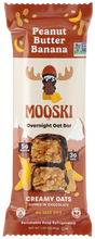 Mooski Peanut Butter Banana overnight oat bar — creamy oats dipped in chocolate, 5G protein, 3G fiber, no seed oils